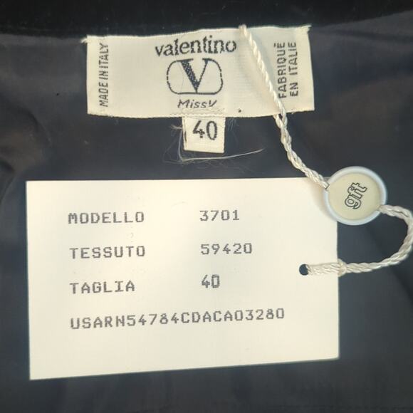 Valentino Vintage Black and White Long Sleeve Collar Button Dress IT 40 US 4 - Picture 5 of 8